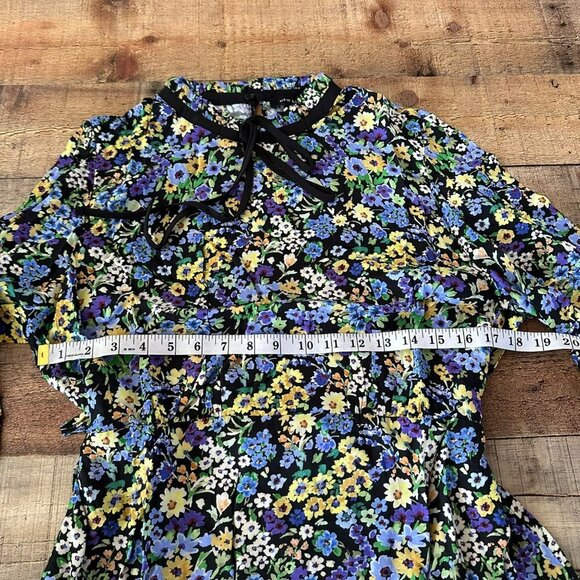 New Look Women's Long Sleeve Collared Mini Dress in Spring Floral -14 - Picture 2 of 7